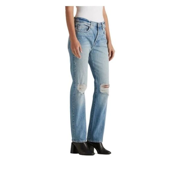 Edwin Tash Ripped High Waist Relaxed Fit Jeans In Surrender Size 24 - NWT $228 - Picture 3 of 7